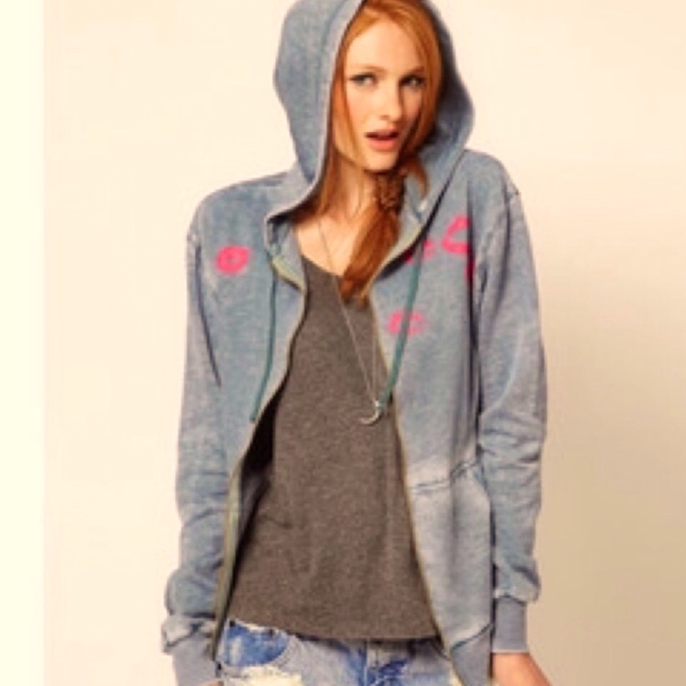 Wildfox Burnout hoodie Kiss size Small New - Picture 3 of 12